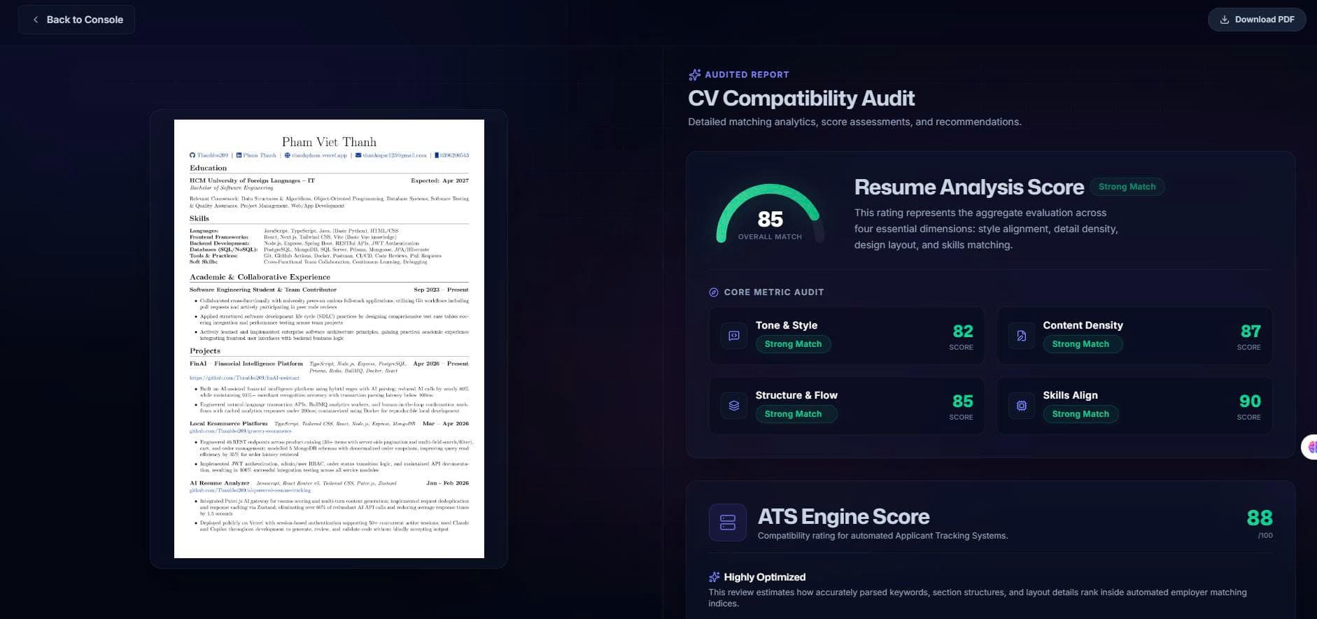 AI Resume Analyzer screenshot